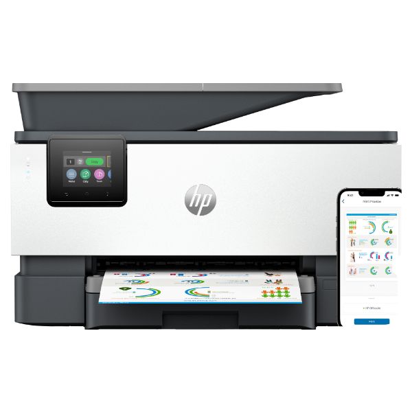 Impresora Multifunción HP OfficeJet Pro 9120e Pantalla CGD 2.7? Táctil Color 4800x1200dpi A4 Color ADF 35 Hojas USB WiFi Bluetooth Ethernet Fax Dúplex Blanca/Gris (403X8B)