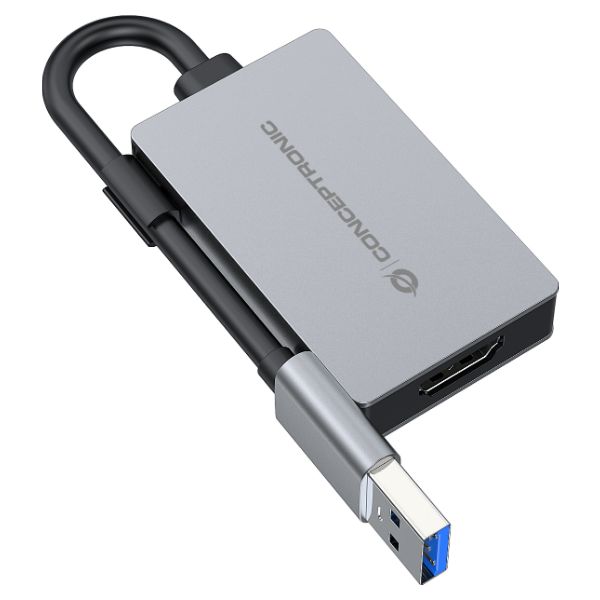 Adaptador CONCEPTRONIC USB-A 3.0/M a HDMI 1.4/H FHD/60Hz Gris (ABBY22G)