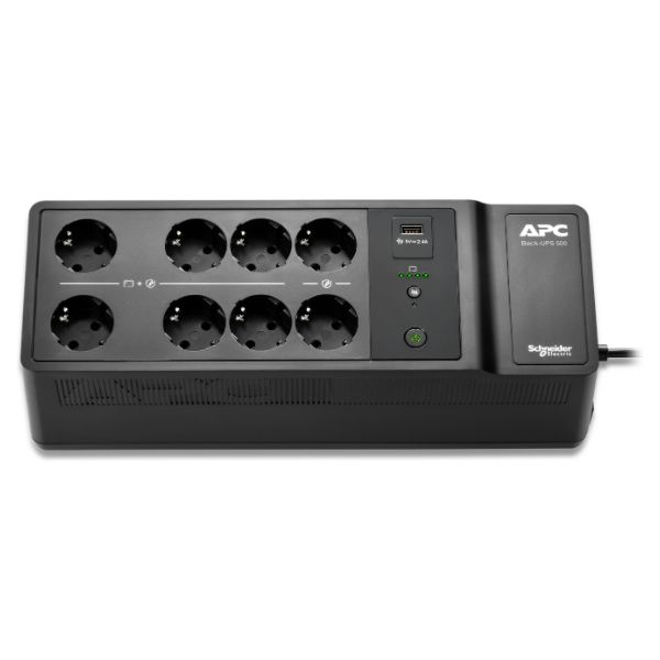 S.A.I. APC 500VA 300W 8xSchuko 1xUSB-A/Carga Negra (BE500G2-GR)