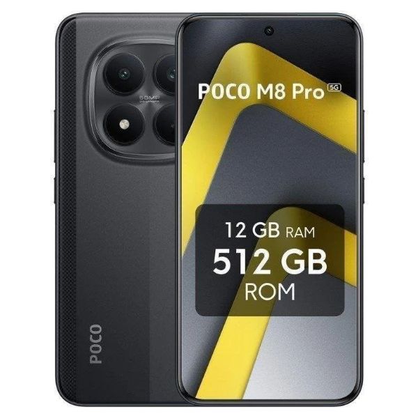 Smartphone XIAOMI POCO F8 Pro 6.59' AMOLED 1.5K Qualcomm Snapdragon 8 Elite 12Gb 512Gb Cámara Trasera Doble 50/8mp Cámara Frontal 32mp NFC USB-C IP66/IP68 WiFi 6E Bluetooth 5.4 5G Xiaomi HyperOS 3 5G Negro (MZB0ML5EU)