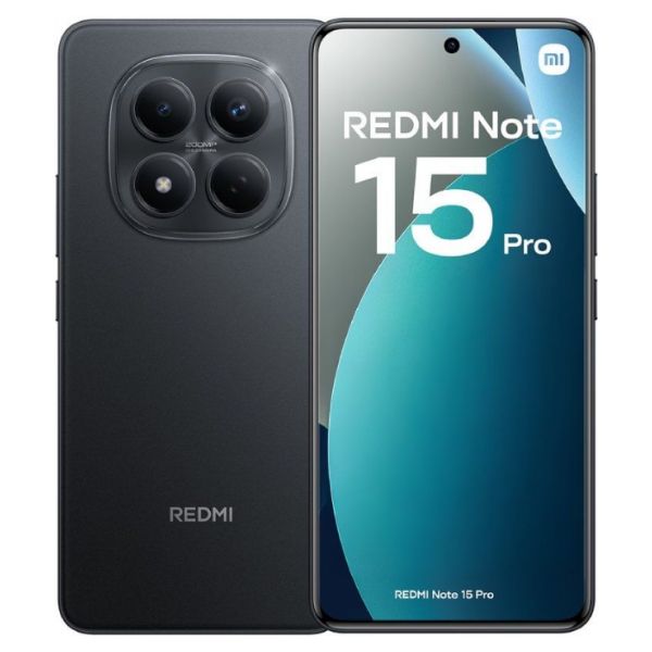 Smartphone XIAOMI Redmi Note 15 Pro 6.83' AMOLED MediaTek Dimensity G200-Ultra Octa-Core 12Gb 512Gb Cámara Trasera 200/8mp Cámara Frontal 20mp NFC USB-C IP65 WiFi 6 Bluetooth 5.3 4G Xiaomi HyperOS 2 Negro (MZB0LYJEU)