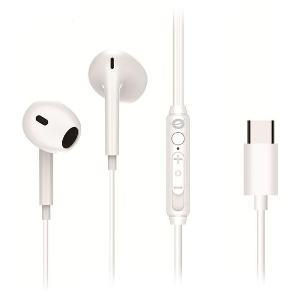 Auriculares CONCEPTRONIC Intraurales Binaurales Micrófono Integrado USB-C Cable 1.2m Blancos (BRENDAN02W)