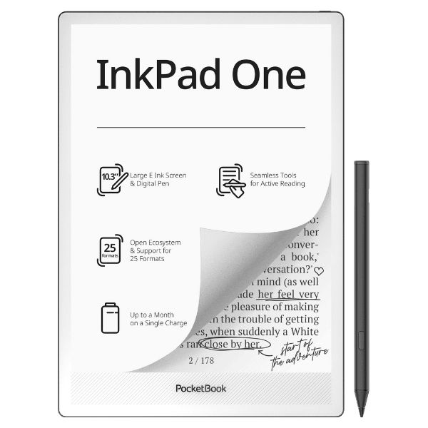 eBook PocketBook InkPad One 10.3' E-Ink Mobius Rockchip RK3566 32Gb USB-C WiFi Bluetooth 5.0 S-Pen Linux Negro (PB1030-8-WW)