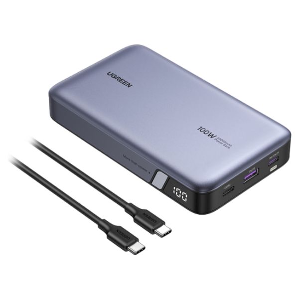 PowerBank Ugreen Nexode 20000 mAh 100W PD 3.0 1xUSB-A 2xUSB-C Gris (25188)