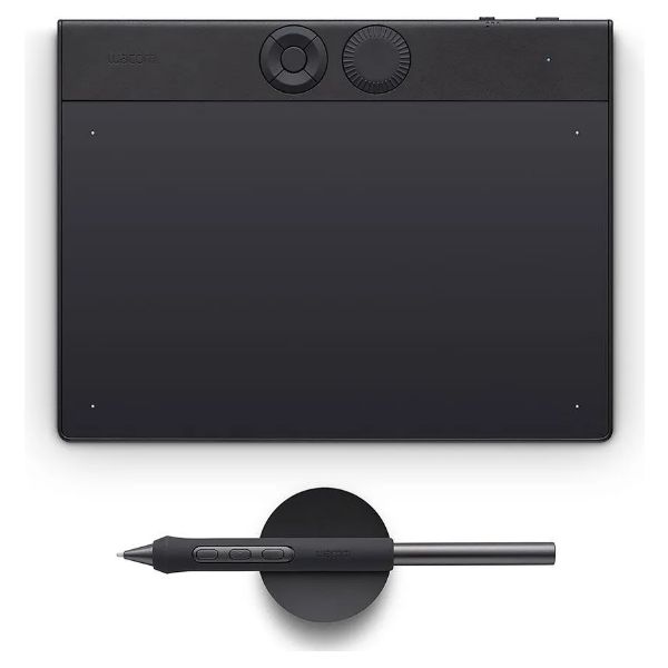 Tableta gráfica Wacom Intuos Pro Small gráfica profesional.105 mm diseñada para ilustración, diseño gráfico, retoque fotográfico y edición digital. Resolución 5.080 lpi, 8.192 niveles de presión. Negro. (PTK470K0B)