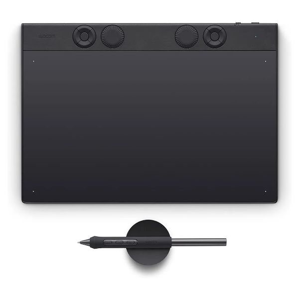 Wacom Intuos Pro Medium PTK670K0B. Tableta gráfica profesional de tamaño mediano. Diseño para ilustración, gráfico, fotografía y edición digital. Alta precisión 8.192 niveles. Conectividad USB e inalámbrica.(PTK670K0B)