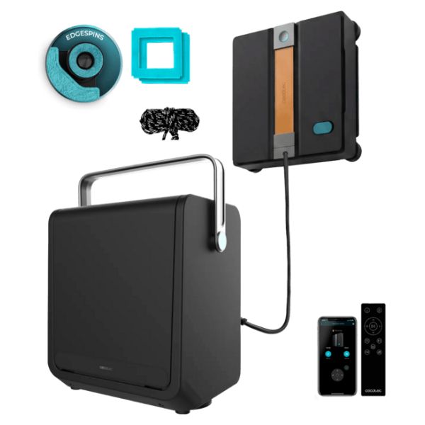 Robot Limpiacristales CECOTEC Conga Windroid W100 Station 3 en 1: Pulveriza/Limpia/Seca Estación Portátil 5 Modos Control por APP Mando a Distancia (A01_EU01_123199)