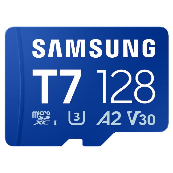 Tarjeta Memoria Samsung Micro SDXC T7 128Gb UHS-I Class 3 (U3) V30 Lectura 170 Mb/s Azul (MB-MB128T/WW)