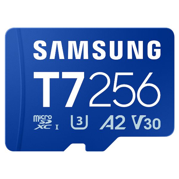 Tarjeta Memoria Samsung Micro SDXC T7 256Gb UHS-I Class 3 (U3) V30 Lectura 170 Mb/s Azul (MB-MB256T/WW)