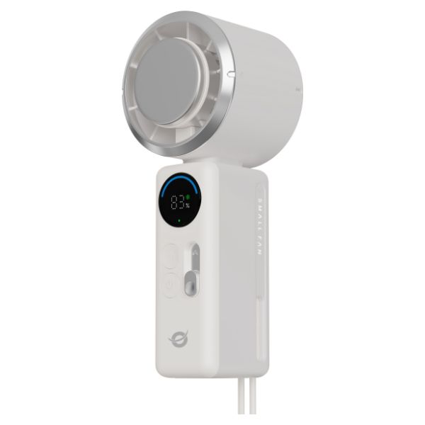 Mini Ventilador Portátil CONCEPTRONIC Pantalla Digital Placa Enfriadora Batería Recargable Blanco (AERIVA03C)