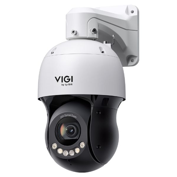 Cámara IP TP-Link VIGI 4mp Sensor CMOS Full-Color H.265+ Zoom Óptico 25x 360º 1xRJ45 PoE Función Día/Noche Blanca/Negra (InSight PTZ5425)