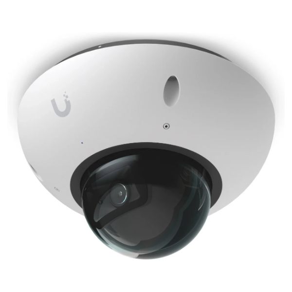 Cámara IP Ubiquiti G6 Dome PoE 4K sensor de imagen de 1/1.8' de 8MP, motor de IA Multi-TOPS y visión nocturna IR de largo alcance, ideal para instalaciones discretas en áreas de alto tráfico. (UVC-G6-DOME-W)
