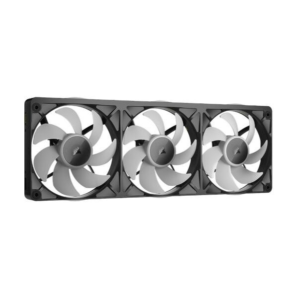 Kit de 3 ventiladores de caja para PC Corsair RX360 II iCUE LINK RGB Unified Frame de 360mm Control PWM Flujo de aire de alto rendimiento Iluminacion RGB personalizable. Negro (CO-9051061-WW)
