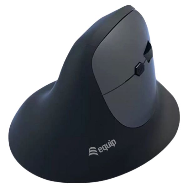 Ratón EQUIP Óptico Ergonómico Diestro RF Wireless Bluetooth 1600dpi 6 Botones Negro (EQ245120)