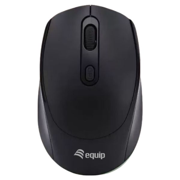 Ratón EQUIP Óptico Ergonómico Ambidextro RF Wireless 1600dpi 4 Botones Negro (EQ245122)