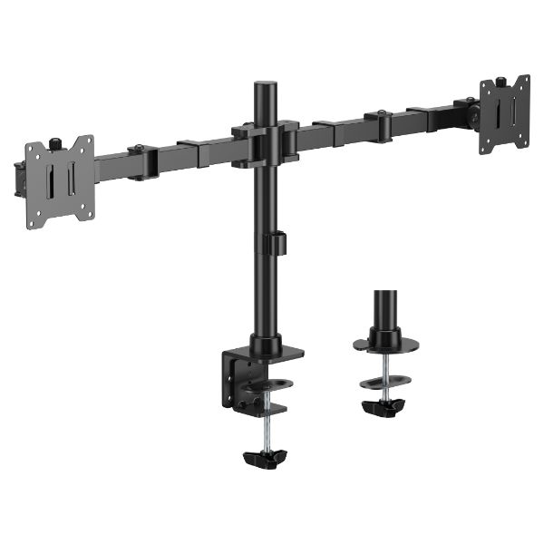 Soporte de Mesa EQUIP 2 Pantallas 17'-35' Brazos Inclinables/Giratorios Máx. 20kg VESA Negro (EQ650177)