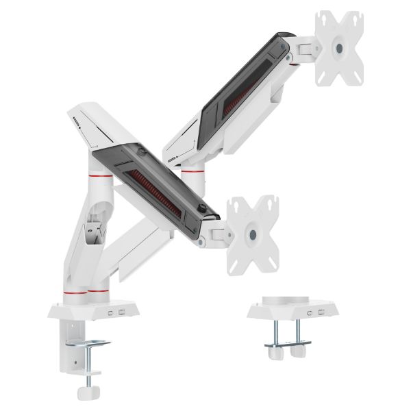 Soporte de Mesa EQUIP 2 Pantallas 17'-38' Giratorio/Inclinable Máx. 16kg VESA Blanco (EQ650191)