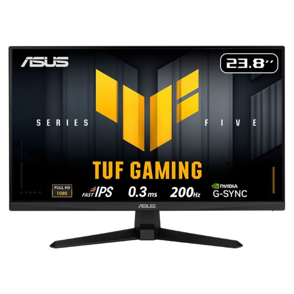 Monitor Gaming ASUS VG249Q5A 24' 16:9 350 cd/? 200Hz 0.3ms LED IPS FHD sRGB AMD FreeSync Premium Altavoces 1xDP 1.4 2xHDMI 2.0 Inclinable VESA Negro (90LM0C60-B01171)