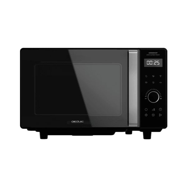 Microondas Cecotec GrandHeat 2500 Flatbed Touch Negro, sin Plato Digital de 800W, Capacidad 25L, Panel de Control Táctil, 8 Funciones Preconfiguradas, Temporizador, Bloqueo de Seguridad. (01405)