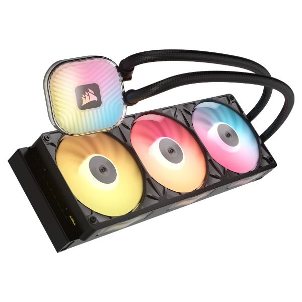 Refrigeracion liquidaCorsair iCUE LINK TITAN II 360 RX RGB 360mm 3 ventiladores RX120 RGB Conectividad iCUE LINK de cable unico Iluminacion RGB. Negro (CW-9061037-WW)