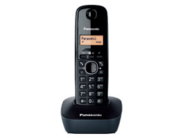 Teléfono Inalámbrico Panasonic DECT Identificador de llamadas Pantalla LCD Ámbar Pared Negro (KX-TG1611SPH)