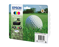 Tinta Epson 34XL Pack Negro/Tricolor 16.3ml/10.8ml (C13T34764010)