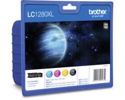 Tinta BROTHER XL Pack Negro/Tricolor 2400 páginas/1200 páginas (LC1280XLVALBP)